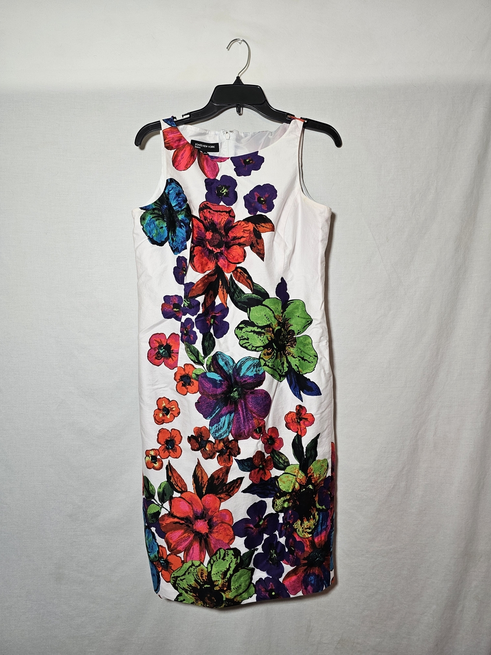 Jones New York White Midi Dress with Multicolor Floral Print - Picture 1 of 5